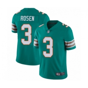 Men's Miami Dolphins #3 Josh Rosen Aqua Green Alternate Vapor Untouchable Limited Player Football Jersey