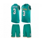 Men's Miami Dolphins #3 Josh Rosen Limited Aqua Green Tank Top Suit Football Jersey