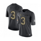 Men's Miami Dolphins #3 Josh Rosen Limited Black 2016 Salute to Service Football Jersey