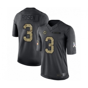 Men's Miami Dolphins #3 Josh Rosen Limited Black 2016 Salute to Service Football Jersey