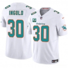 Men's Miami Dolphins #30 Alec Ingold White 2025 F.U.S.E. With 3-Star C Patch Vapor Limited Football Stitched Jersey