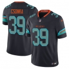 Men's Miami Dolphins #39 Larry Csonka Black 2025 F.U.S.E. “Rivalries” Vapor Limited Football Stitched Jersey
