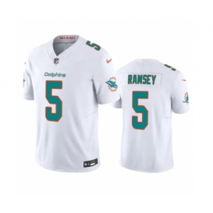 Men's Miami Dolphins #5 Jalen Ramsey White 2023 F.U.S.E Vapor Limited Stitched Football Jersey