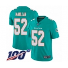 Men's Miami Dolphins #52 Raekwon McMillan Aqua Green Team Color Vapor Untouchable Limited Player 100th Season Football Je