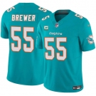 Men's Miami Dolphins #55 Aaron Brewer Aqua 2025 F.U.S.E. With 1-Star C Patch Vapor Limited Football Stitched Jersey
