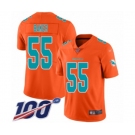 Men's Miami Dolphins #55 Jerome Baker Limited Orange Inverted Legend 100th Season Football Jersey