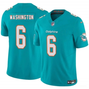 Men's Miami Dolphins #6 Malik Washington Aqua 2025 Draft F.U.S.E. Vapor Limited Football Stitched Jersey