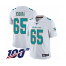 Men's Miami Dolphins #65 Danny Isidora White Vapor Untouchable Limited Player 100th Season Football Jersey