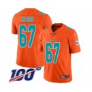 Men's Miami Dolphins #67 Daniel Kilgore Limited Orange Inverted Legend 100th Season Football Jersey