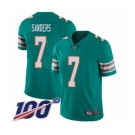 Men's Miami Dolphins #7 Jason Sanders Aqua Green Alternate Vapor Untouchable Limited Player 100th Season Football Jersey