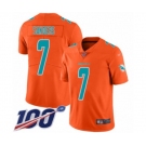 Men's Miami Dolphins #7 Jason Sanders Limited Orange Inverted Legend 100th Season Football Jersey