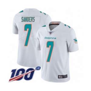 Men's Miami Dolphins #7 Jason Sanders White Vapor Untouchable Limited Player 100th Season Football Jersey