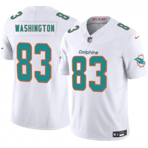 Men's Miami Dolphins #83 Tahj Washington White 2025 Draft F.U.S.E. Vapor Limited Football Stitched Jersey