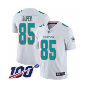 Men's Miami Dolphins #85 Mark Duper White Vapor Untouchable Limited Player 100th Season Football Jersey