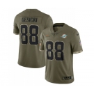 Men's Miami Dolphins #88 Mike Gesicki 2022 Olive Salute To Service Limited Stitched Jersey