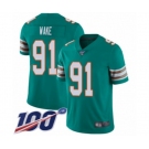 Men's Miami Dolphins #91 Cameron Wake Aqua Green Alternate Vapor Untouchable Limited Player 100th Season Football Jersey