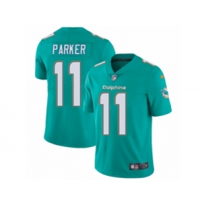 Men's Nike Miami Dolphins #11 DeVante Parker Vapor Untouchable Limited Aqua Green Team Color NFL Jersey