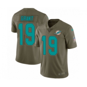 Men's Nike Miami Dolphins #19 Jakeem Grant Limited Olive 2017 Salute to Service NFL Jersey