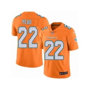 Men's Nike Miami Dolphins #22 Isaiah Pead Limited Orange Rush NFL Jersey