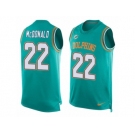 Men's Nike Miami Dolphins #22 T.J. McDonald Limited Aqua Green Player Name & Number Tank Top NFL Jersey