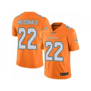 Men's Nike Miami Dolphins #22 T.J. McDonald Limited Orange Rush NFL Jersey