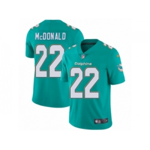 Men's Nike Miami Dolphins #22 T.J. McDonald Vapor Untouchable Limited Aqua Green Team Color NFL Jersey