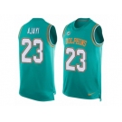 Men's Nike Miami Dolphins #23 Jay Ajayi Limited Aqua Green Player Name & Number Tank Top NFL Jersey