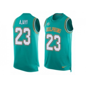 Men's Nike Miami Dolphins #23 Jay Ajayi Limited Aqua Green Player Name & Number Tank Top NFL Jersey