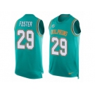 Men's Nike Miami Dolphins #29 Arian Foster Limited Aqua Green Player Name & Number Tank Top NFL Jersey