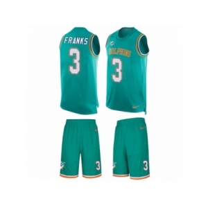 Men's Nike Miami Dolphins #3 Andrew Franks Limited Aqua Green Tank Top Suit NFL Jerse