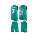 Men's Nike Miami Dolphins #31 Michael Thomas Limited Aqua Green Tank Top Suit NFL Jersey