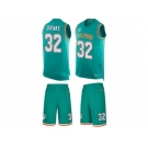 Men's Nike Miami Dolphins #32 Kenyan Drake Limited Aqua Green Tank Top Suit NFL Jersey