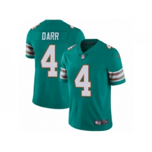 Men's Nike Miami Dolphins #4 Matt Darr Vapor Untouchable Limited Aqua Green Alternate NFL Jersey