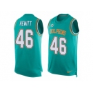 Men's Nike Miami Dolphins #46 Neville Hewitt Limited Aqua Green Player Name & Number Tank Top NFL Jersey