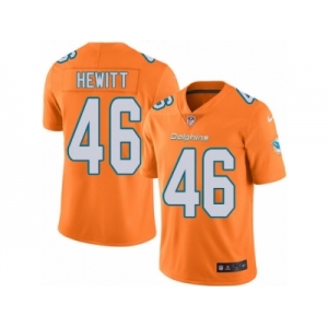 Men's Nike Miami Dolphins #46 Neville Hewitt Limited Orange Rush NFL Jersey