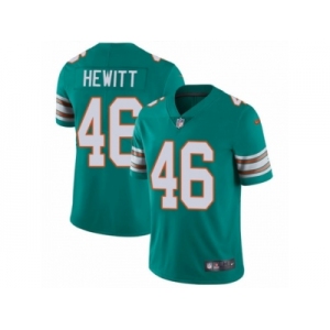 Men's Nike Miami Dolphins #46 Neville Hewitt Vapor Untouchable Limited Aqua Green Alternate NFL Jersey