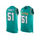 Men's Nike Miami Dolphins #51 Mike Pouncey Limited Aqua Green Player Name & Number Tank Top NFL Jersey