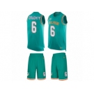 Men's Nike Miami Dolphins #6 Brandon Doughty Limited Aqua Green Tank Top Suit NFL Jersey