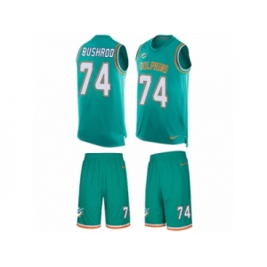 Men's Nike Miami Dolphins #74 Jermon Bushrod Limited Aqua Green Tank Top Suit NFL Jersey