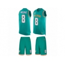 Men's Nike Miami Dolphins #8 Matt Moore Limited Aqua Green Tank Top Suit NFL Jersey