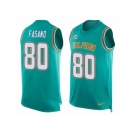 Men's Nike Miami Dolphins #80 Anthony Fasano Limited Aqua Green Player Name & Number Tank Top NFL Jersey