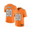 Men's Nike Miami Dolphins #90 Charles Harris Limited Orange Rush NFL Jersey