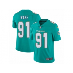 Men's Nike Miami Dolphins #91 Cameron Wake Vapor Untouchable Limited Aqua Green Team Color NFL Jersey