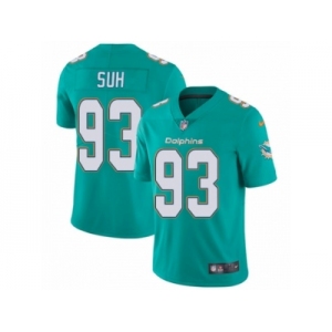 Men's Nike Miami Dolphins #93 Ndamukong Suh Vapor Untouchable Limited Aqua Green Team Color NFL Jersey