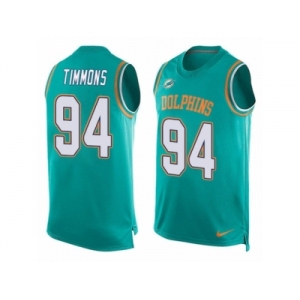 Men's Nike Miami Dolphins #94 Lawrence Timmons Limited Aqua Green Player Name & Number Tank Top NFL Jersey