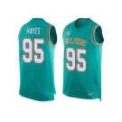 Men's Nike Miami Dolphins #95 William Hayes Limited Aqua Green Player Name & Number Tank Top NFL Jersey