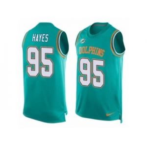 Men's Nike Miami Dolphins #95 William Hayes Limited Aqua Green Player Name & Number Tank Top NFL Jersey