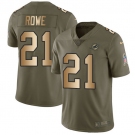 Nike Dolphins #21 Eric Rowe Olive Gold Men's Stitched NFL Limited 2017 Salute To Service Jersey