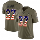 Nike Dolphins #37 Myles Gaskin Olive USA Flag Men's Stitched NFL Limited 2017 Salute To Service Jersey