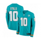 Nike Miami Dolphins #10 Kenny Stills Limited Aqua Therma Long Sleeve NFL Jersey